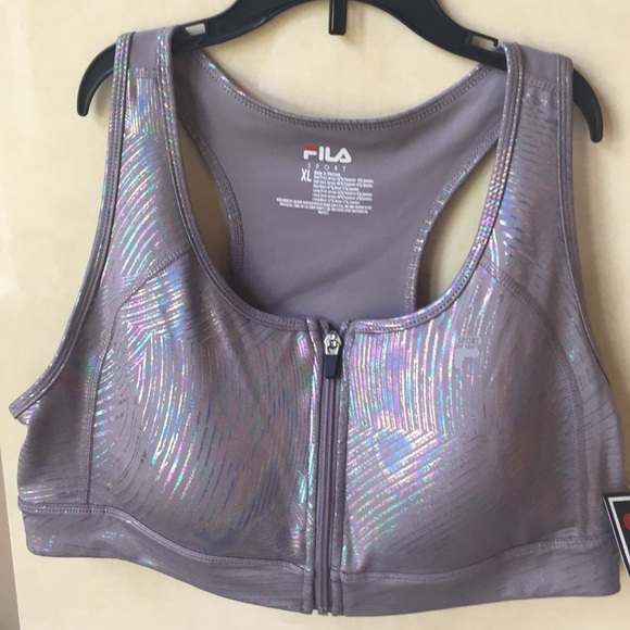fila zip front sports bra